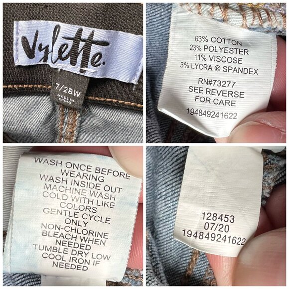 Vylette High Rise Skinny Jeans Dark Wash Stretch Double Button Ankle Size 28 - Picture 3 of 11